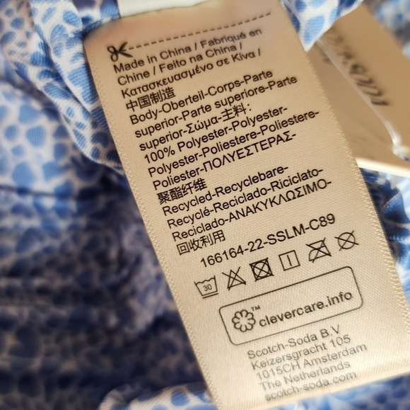 Scotch & Soda Blue Print Midi Skirt M NWT - Picture 5 of 8